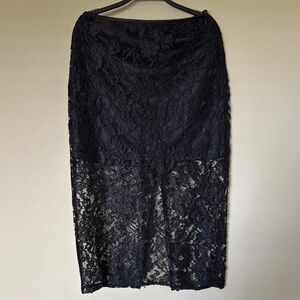 Jason Wu Black Lace Pencil Skirt Midi